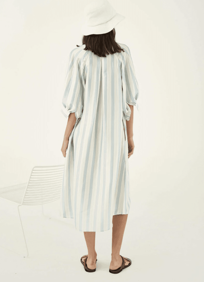 Oroton Silk Stripe Midi Dress with Matching Silk Belt Print Size 8 photo 3