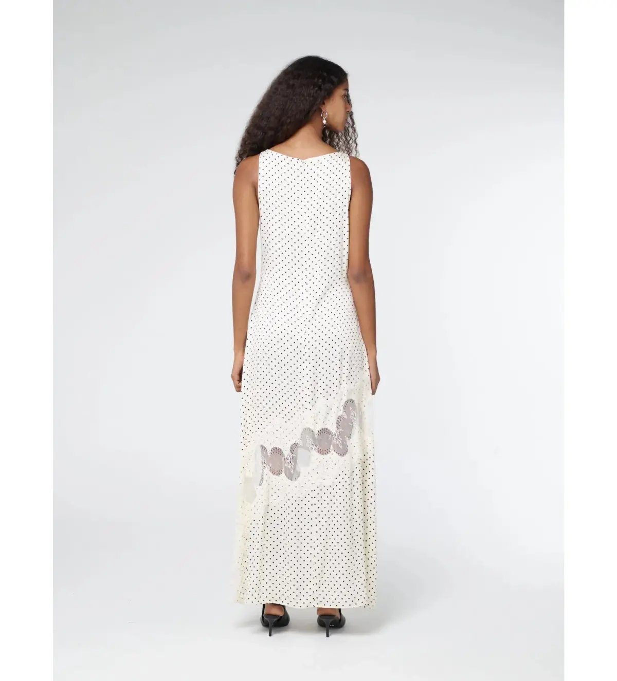 Third Form Visions Lace Frill Maxi Dress Cream Polka Dot Size AU 8 photo 3