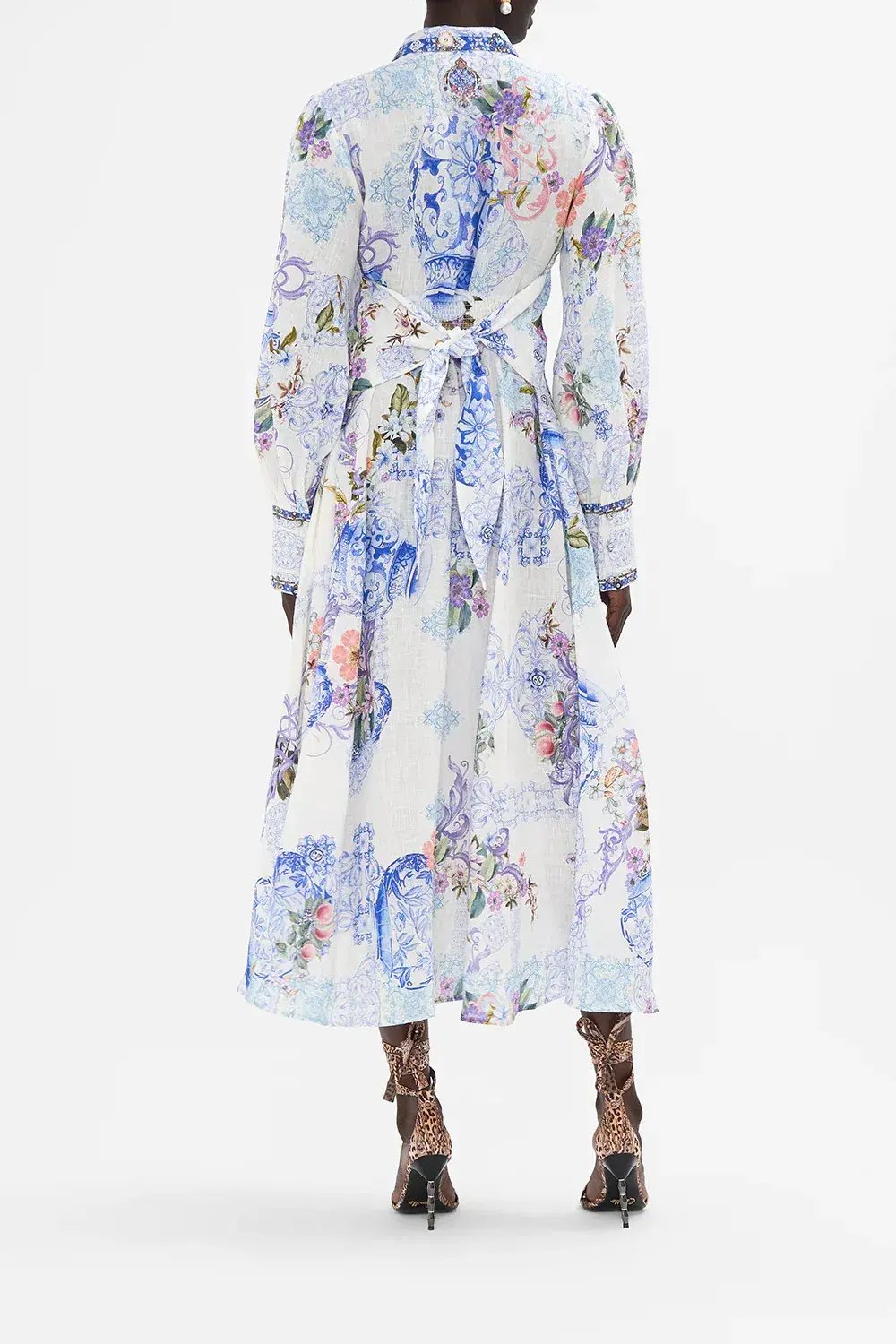 Camilla Waist Tie Shirt Dress Paint Me Positano Size AU 12 photo 2