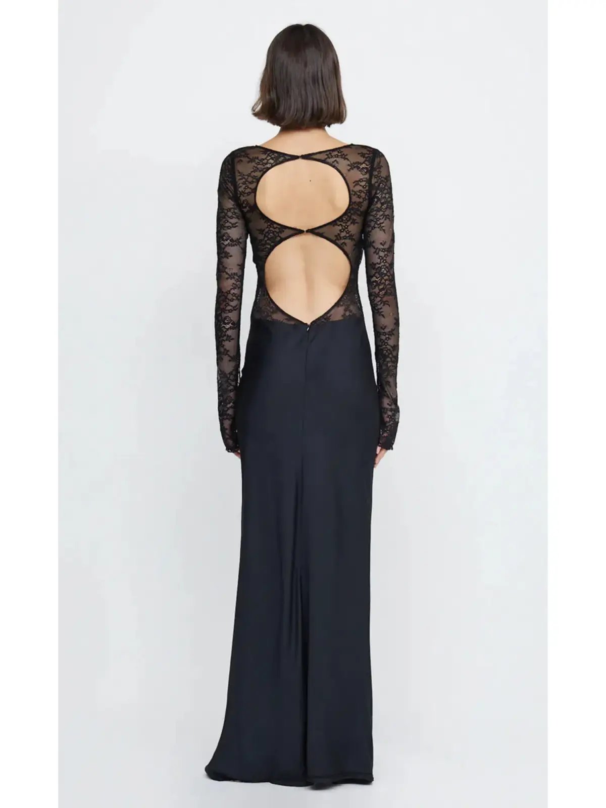 Bec & Bridge Nora Lace Long Sleeve Maxi Dress Black Size AU 8 photo 3