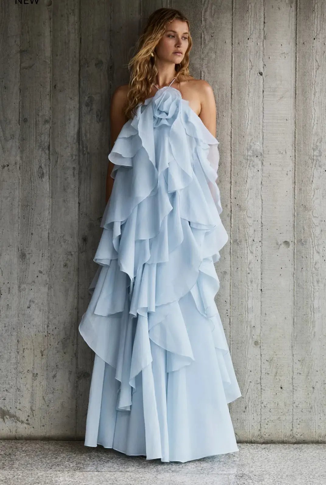Aje Pandorea Layered Maxi Dress Silver Blue Size AU 6 photo 2