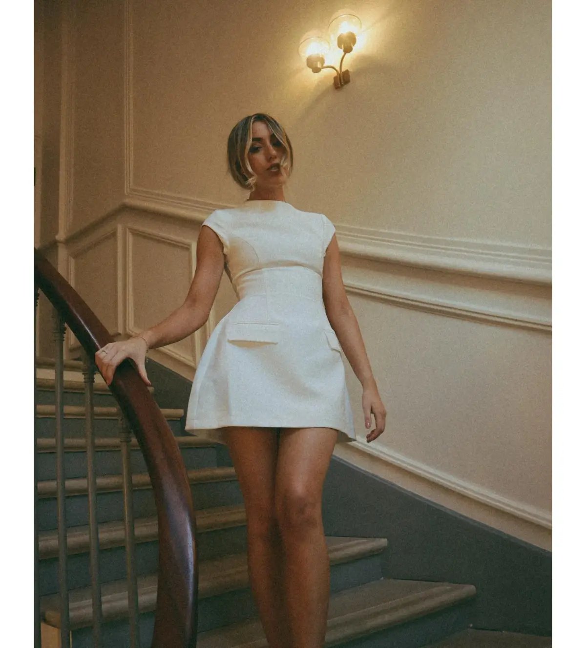 Odd Muse The Ultimate Muse Cap Sleeve Mini Dress White Size S/AU 8 photo 4