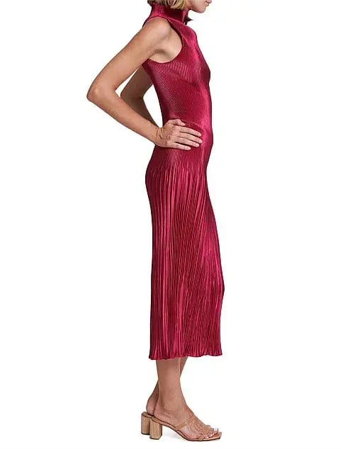 L'Idee Soiree Moss Gown in Ruby Size 10 photo 4