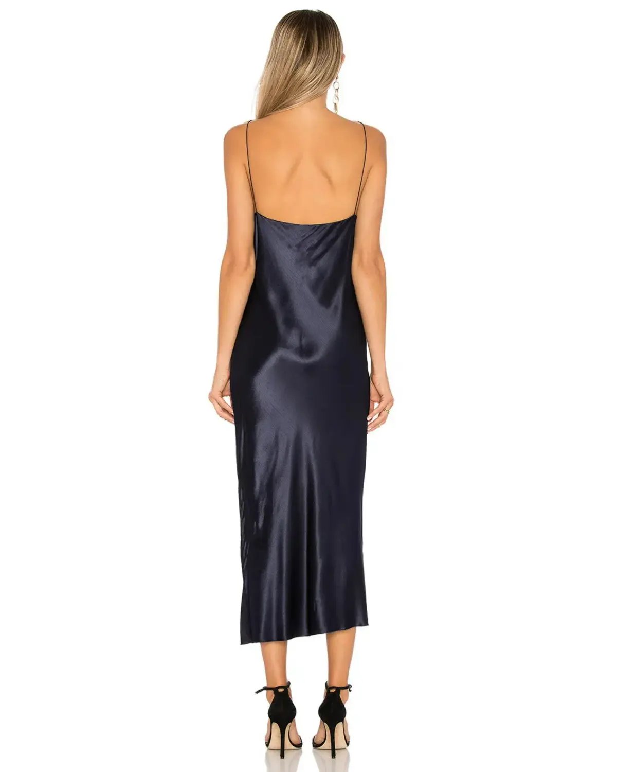 Bec & Bridge Sirens Satin Midi Dress Navy Size AU 8 photo 2