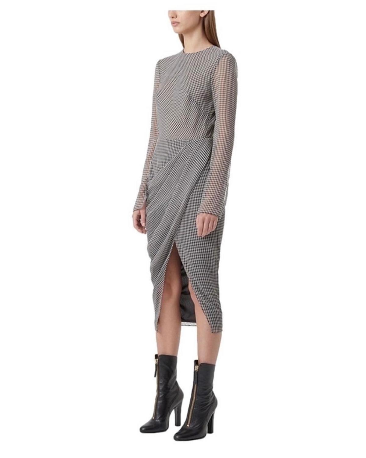 Camilla & Marc Miri Dress Gingham Checkered Grey Size 12 photo 2