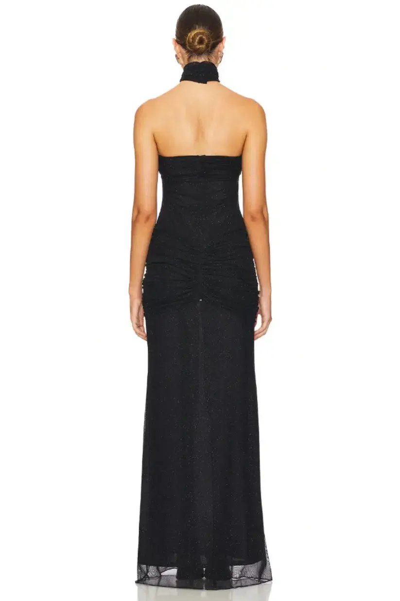 Mirror Palais Black Starlite Maxi Dress Size AU 10 photo 3
