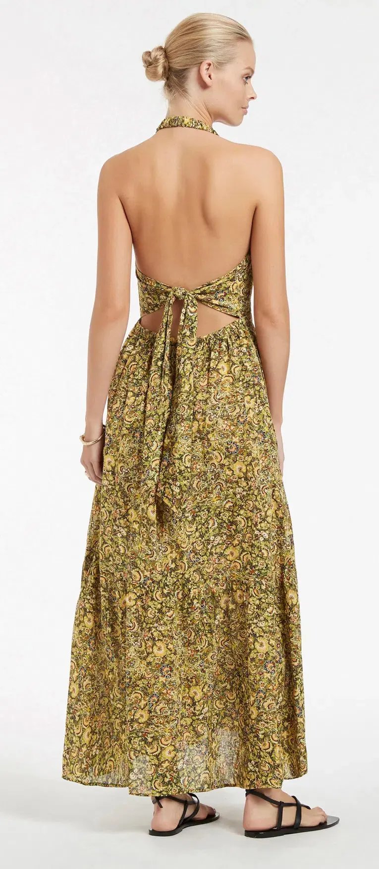 Jets Majorelle Tie Back Maxi Dress Print Size M photo 3