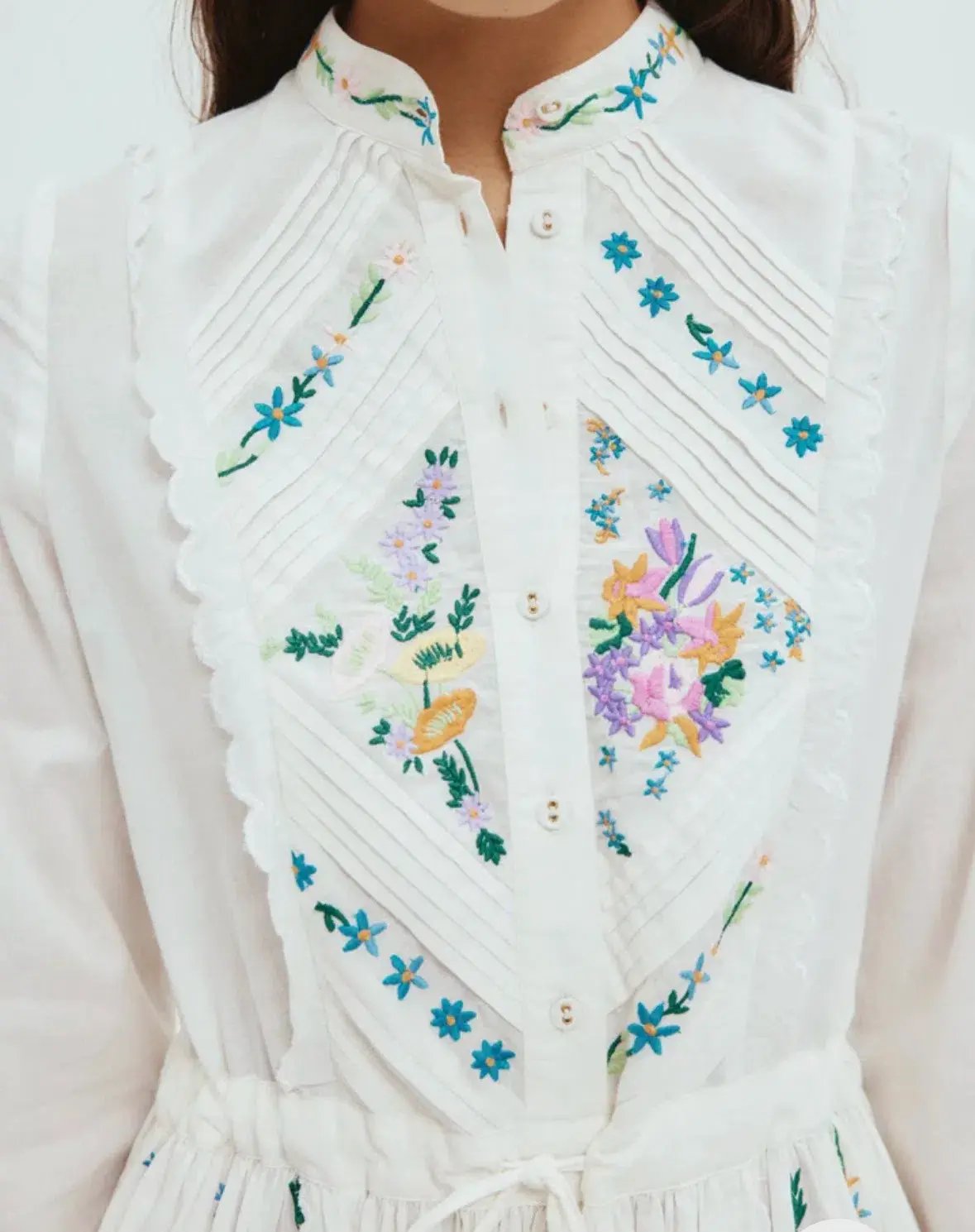 Alemais Willa Embroidered Shirtdress White Size 14 photo 2