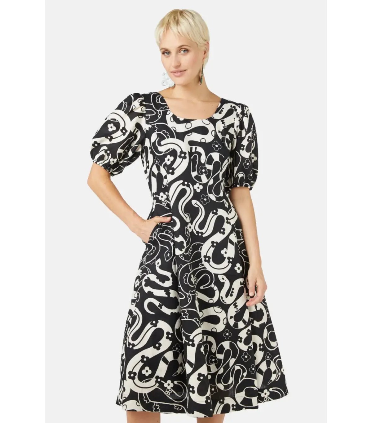 Gorman Floral Snake Party Dress Print Size AU 14 photo 2
