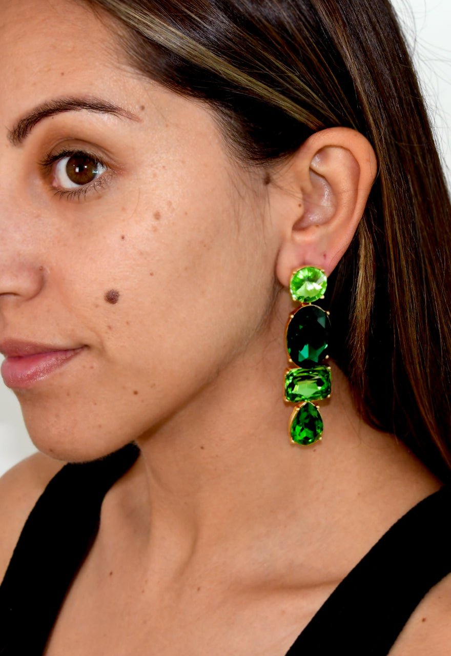 Oscar De La Renta green crystal earrings photo 3