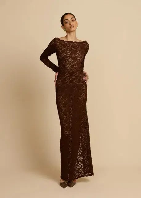 Arcina Ori Monet Maxi Dress Chocolate Brown Size M AU 10 photo 3