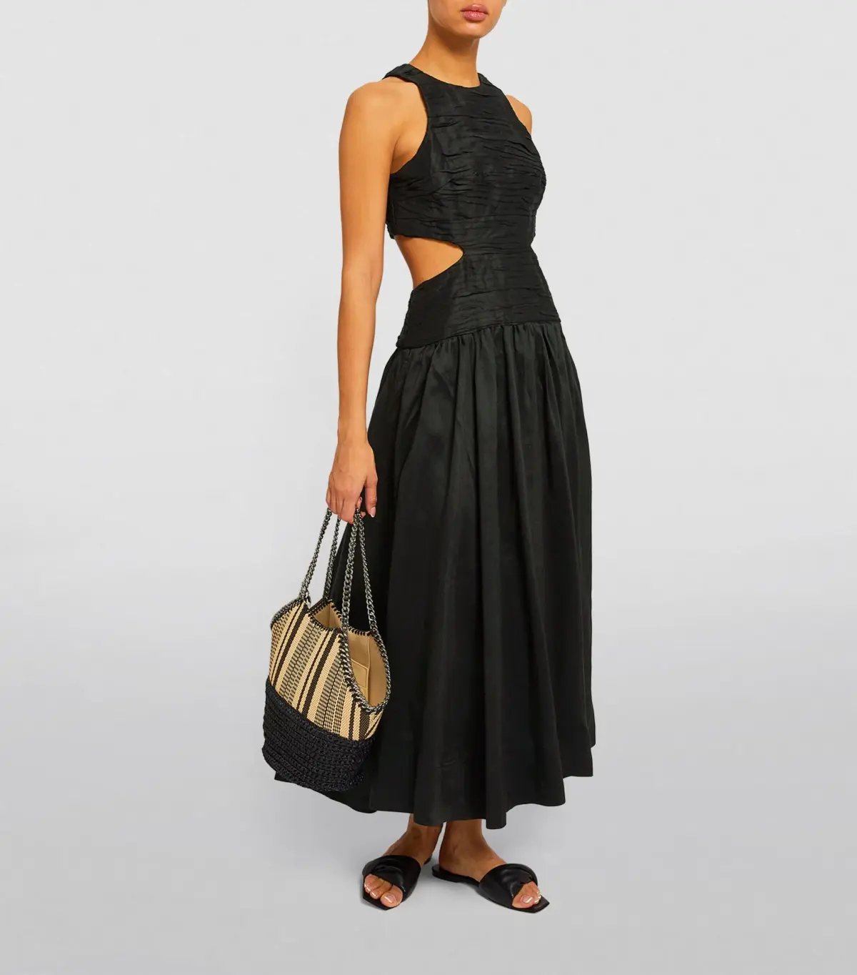 Aje Introspect Cut Out Midi Dress Black Size 8 photo 2