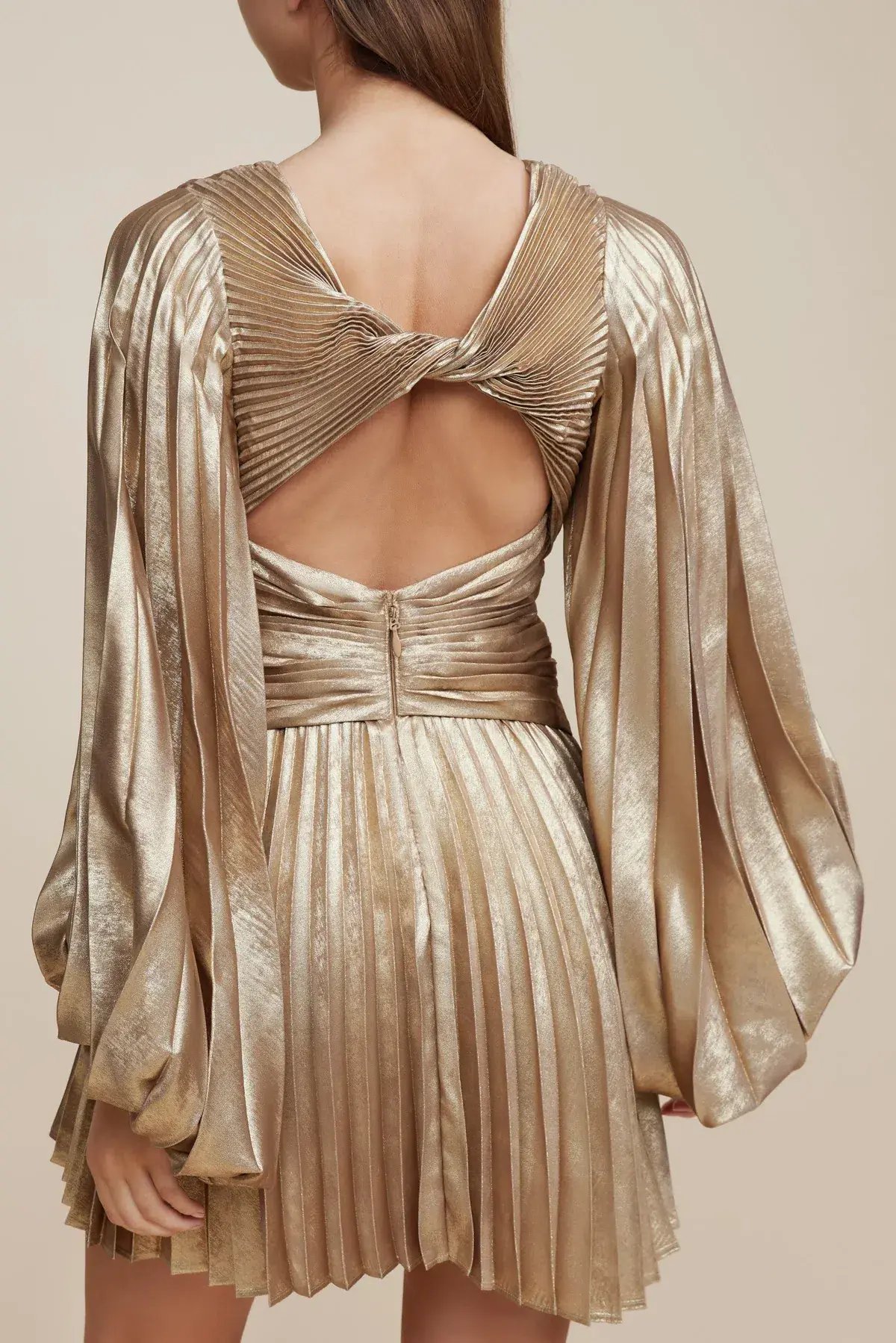 Acler Geneva Mini Dress Metallic Gold Size 6 photo 8
