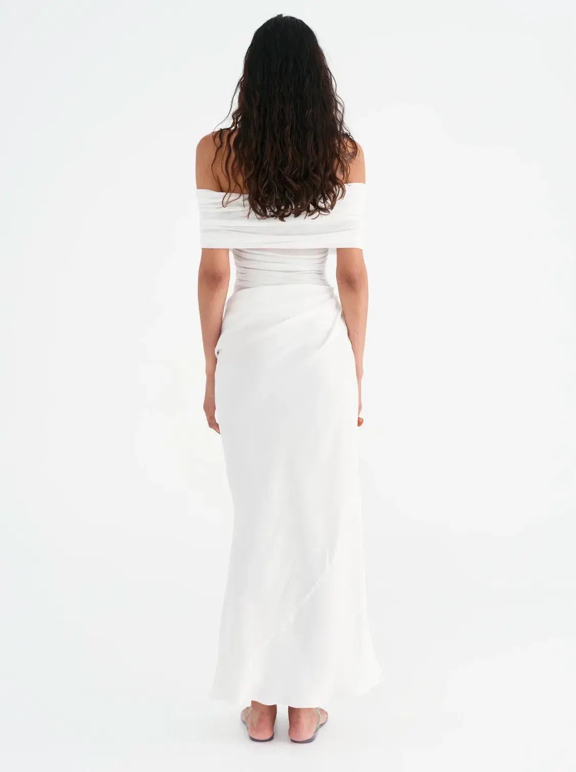 Benni Nico Off Shoulder Maxi Dress White Size S / AU 8 photo 3