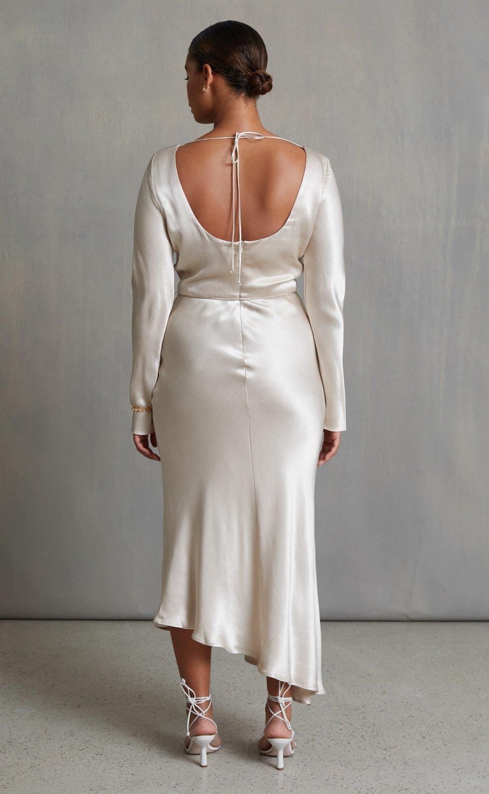 Bec & Bridge Moon Dance Long Sleeve Maxi Dress Sand Size 6 photo 3