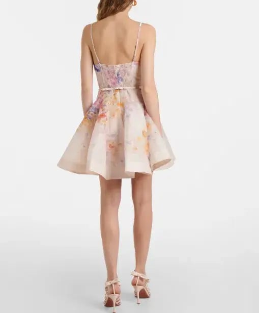 Zimmermann The Crush Twist Front Mini Dress in Multi Floral Size 1/Au 10 photo 5