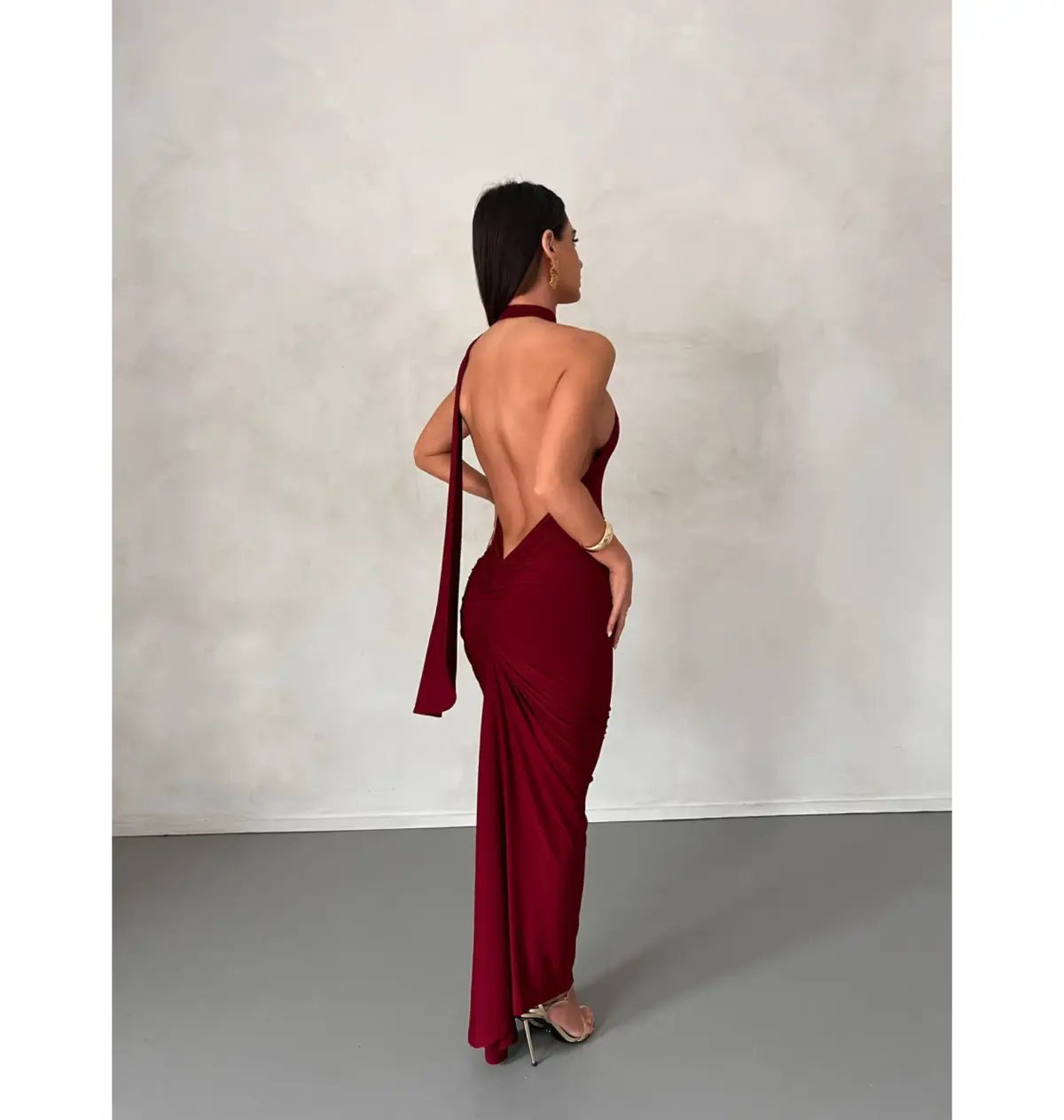 Melani The Label Leoni Dress in Wine Size AU 6 photo 6