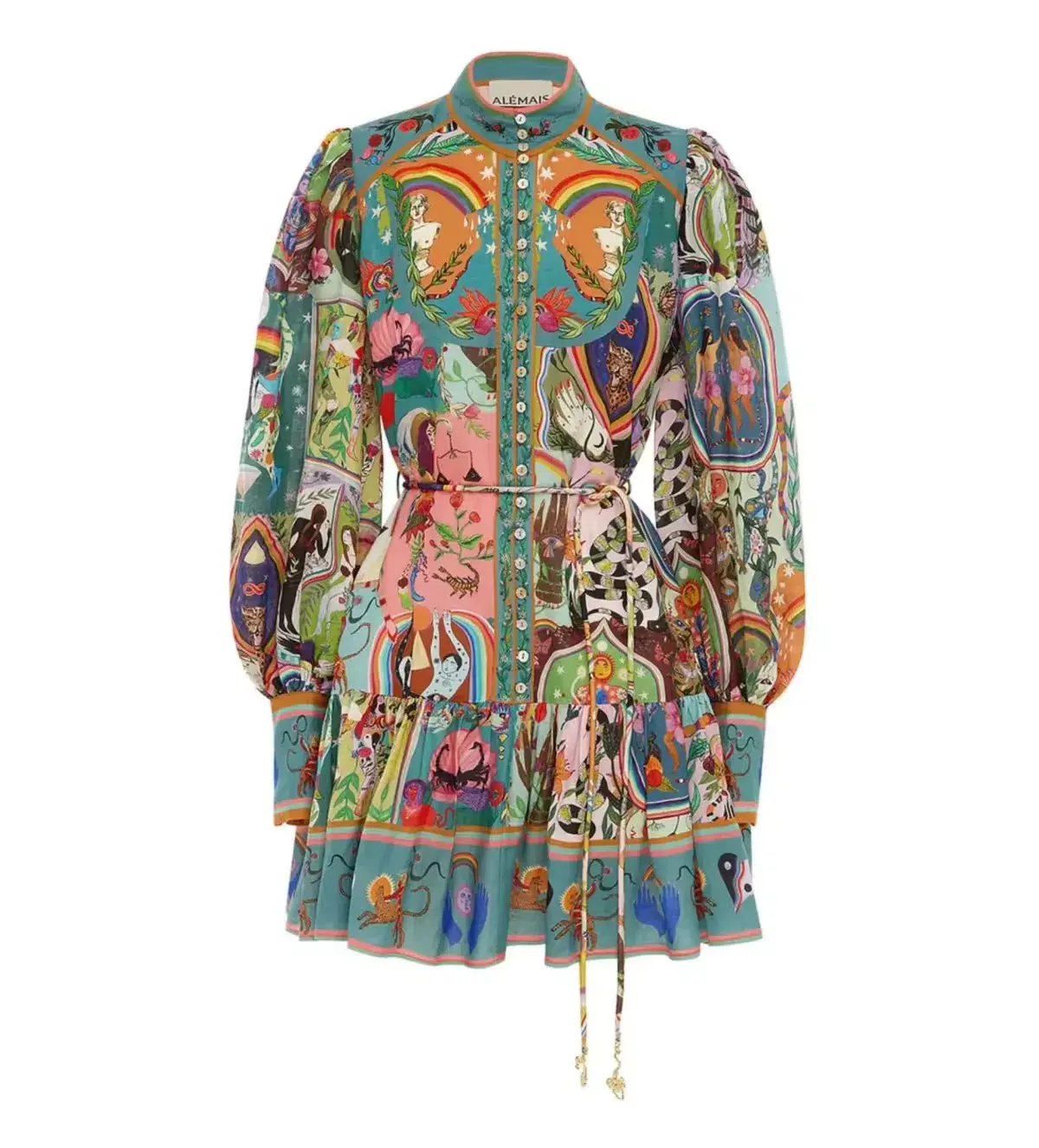 Alemais Evergreen Mini Dress in Multi Print Size AU 8 photo 7