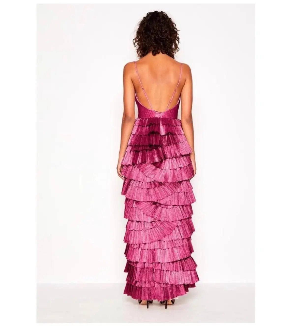 Alice McCall Making Me Blush Tiered Ruffle Gown Pink Size AU 8 photo 4