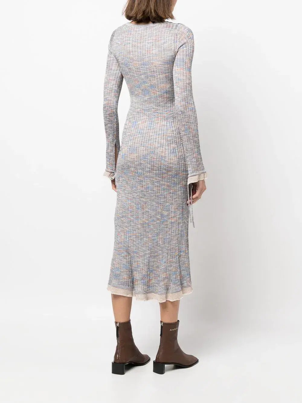 Acne Studios Kadley Cable Knit Midi Dress Grey Size XS / AU 6 photo 5