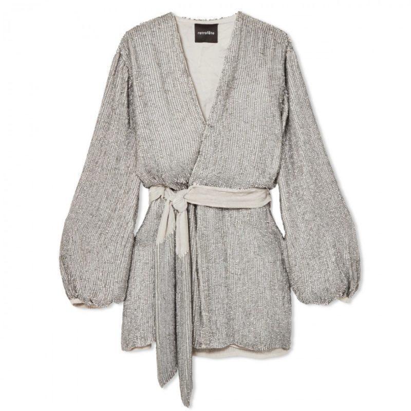 Retrofete Gabrielle Robe in Silver Size 6 photo 3