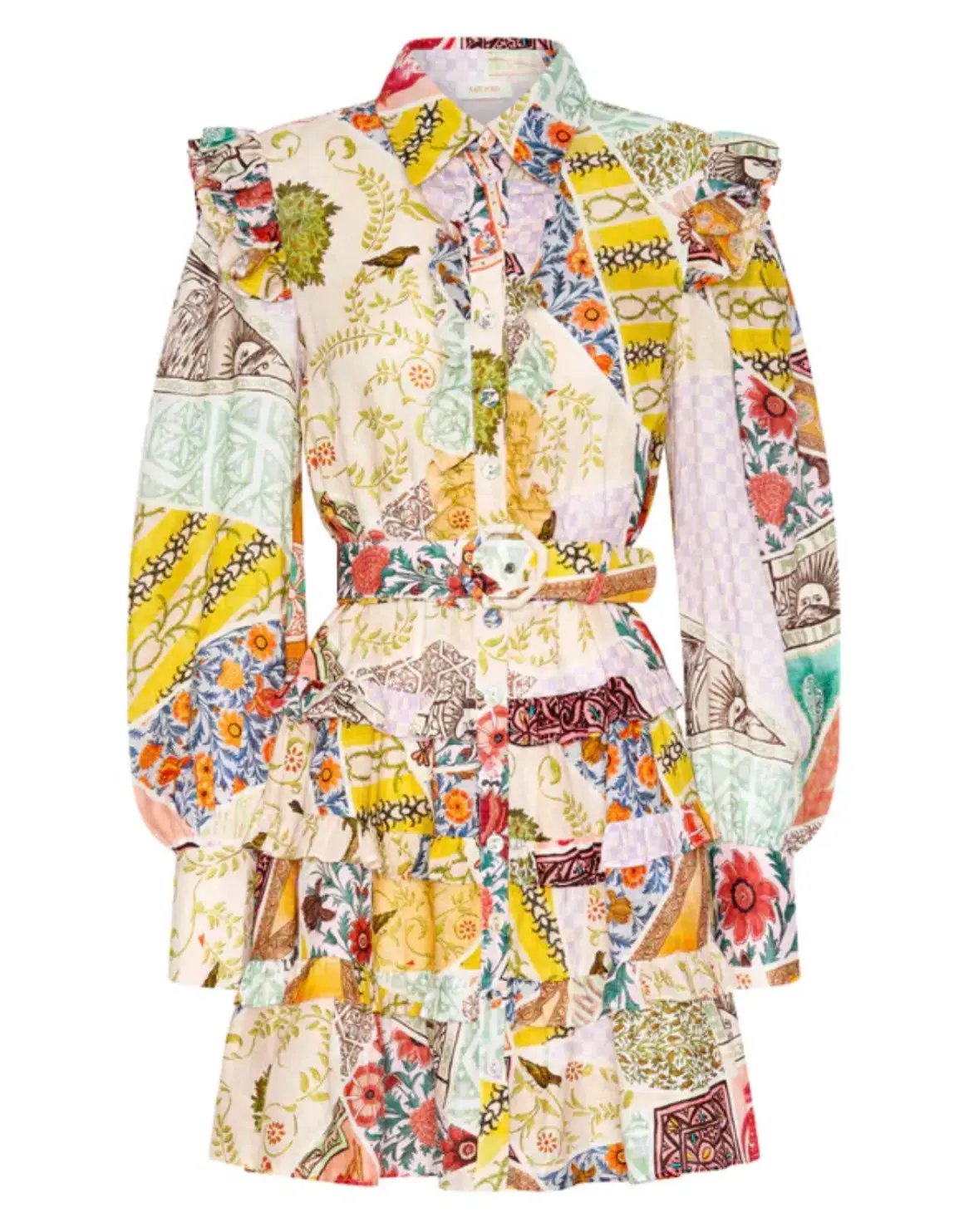 Kate Ford Zellije Layered Mini Dress Print Size 8 / S photo 5