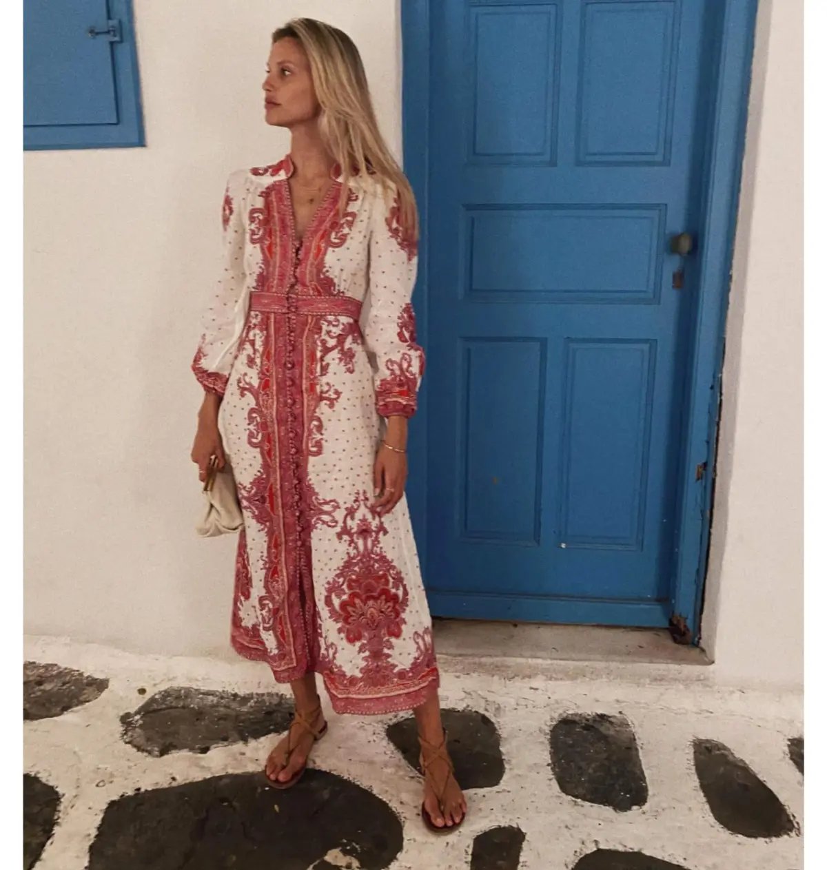 Zimmermann Bells Paisley Midi Dress Pink Size 0 / AU 8 photo 3