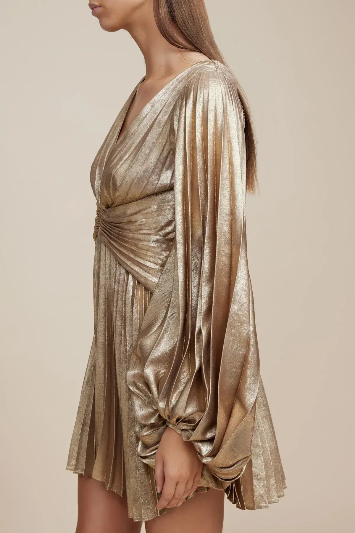 Acler Geneva Mini Dress Metallic Gold Size 6 photo 6