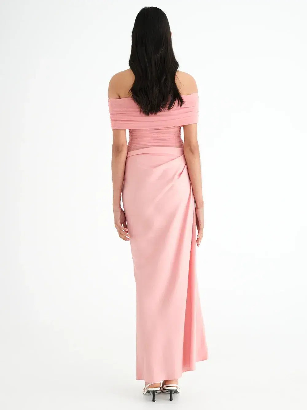 Benni Nico Off Shoulder Maxi Dress Candy Floss Size 8 photo 3