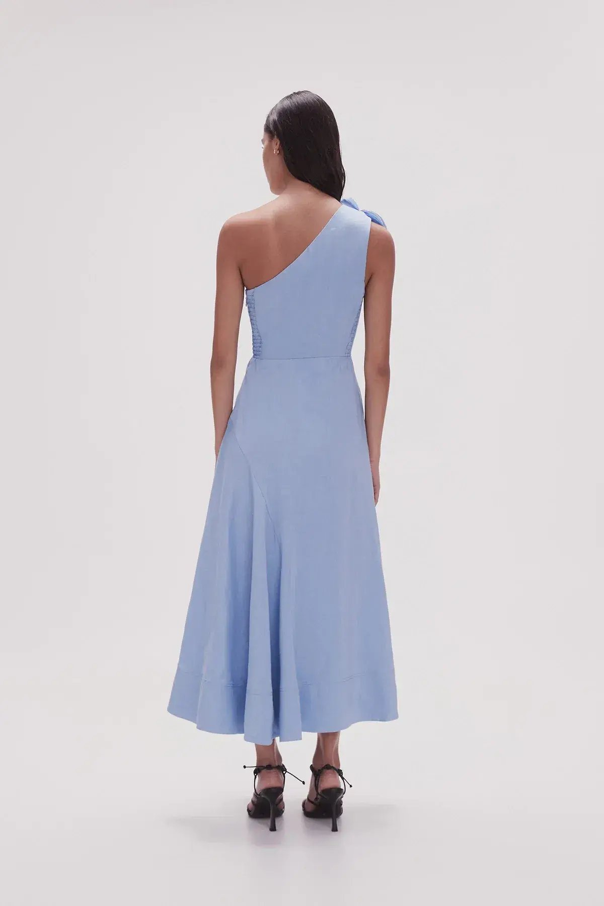 Aje Adelia Ruffle Midi Dress in Sky Blue Size AU 8 photo 3