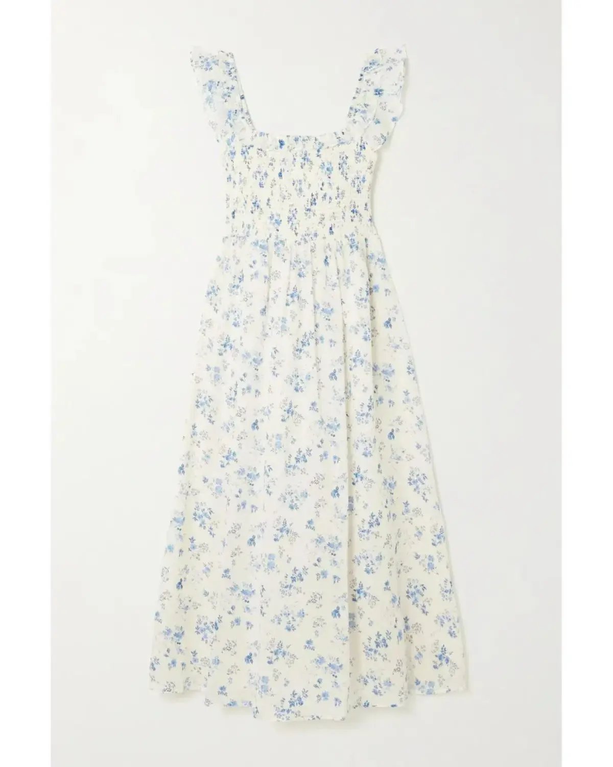 Reformation Noreen Shirred Cotton Voile Midi Dress Floral Print Size AU 10 photo 3