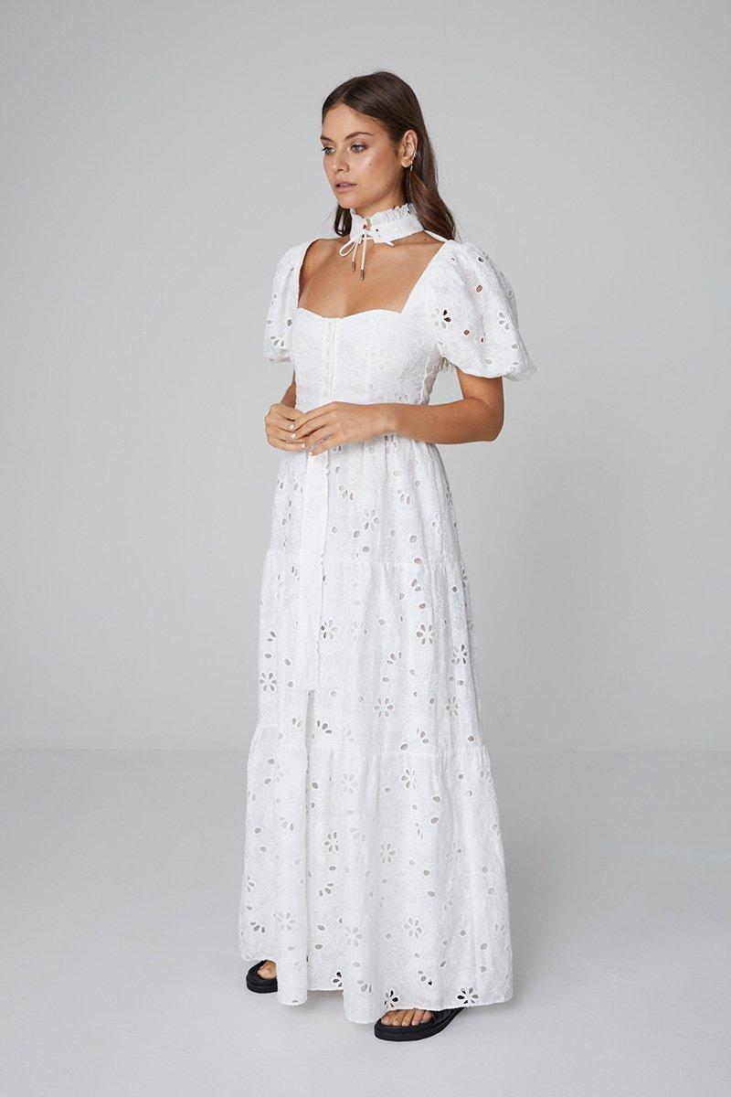 ASILIO PUFF SLEEVE BRODERIE DRESS - SIZE 6 photo 4