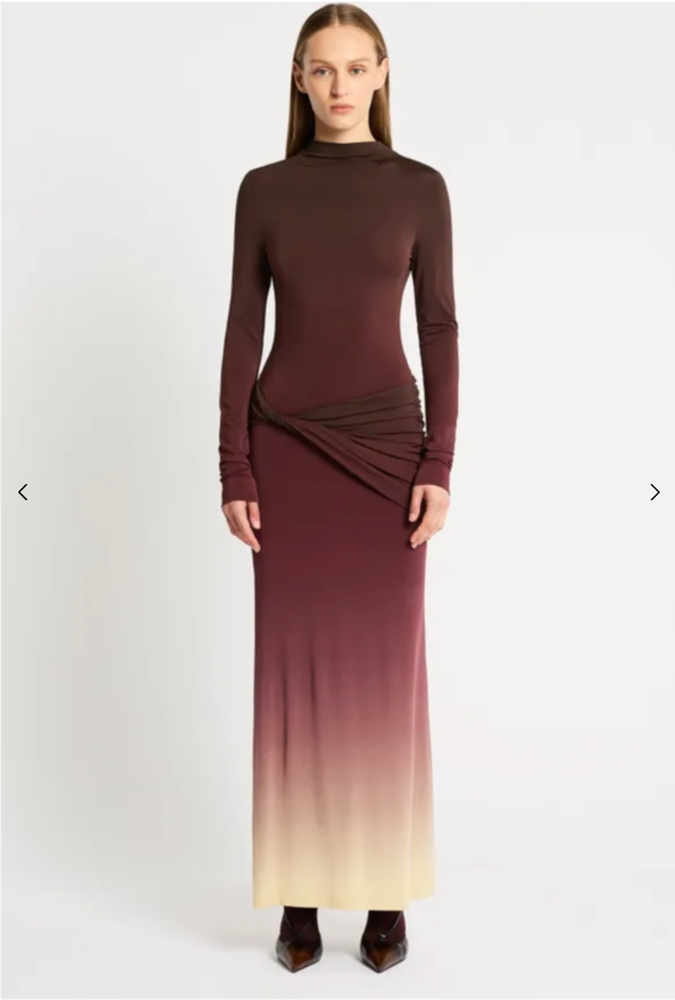 LIFE FORM JERSEY MAXI DRESS BY SASS AND BIDE BURGUNDY photo 4