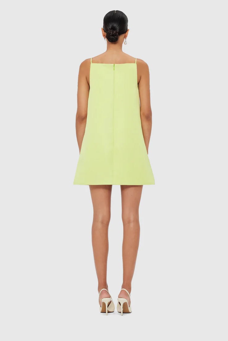 Leo Lin Leia Petal Mini Dress - Chartreuse photo 3