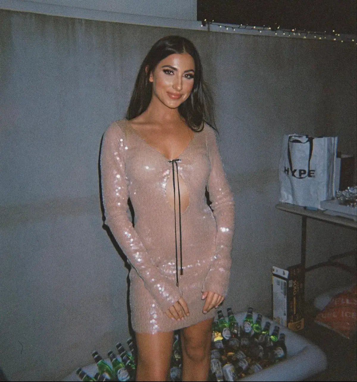 16arlington Solarium Open-back Sequined Stretch-tulle Mini Dress Smoke Sequin Size AU 6 photo 6