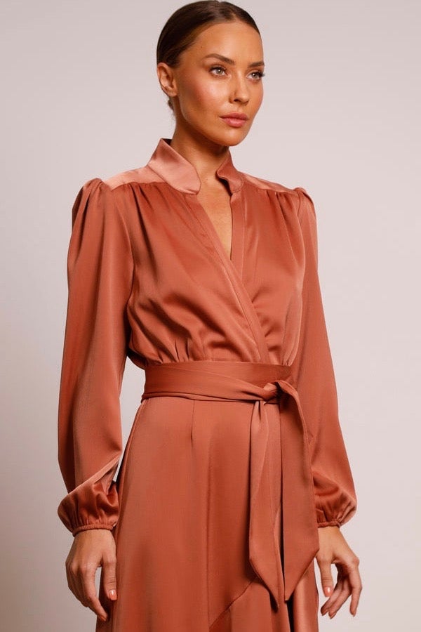 PASDUCHAS PINNACLE SLEEVE MIDI DRESS - CINNAMON photo 4
