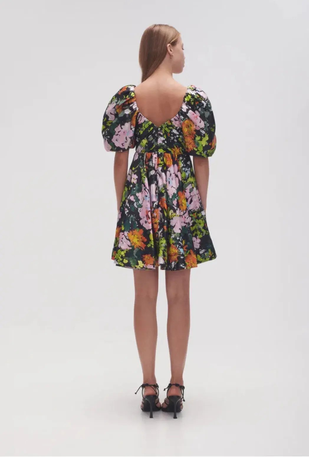 AJE Gabrielle Mini Plunge Dress Midnight Floral Size 14 photo 2
