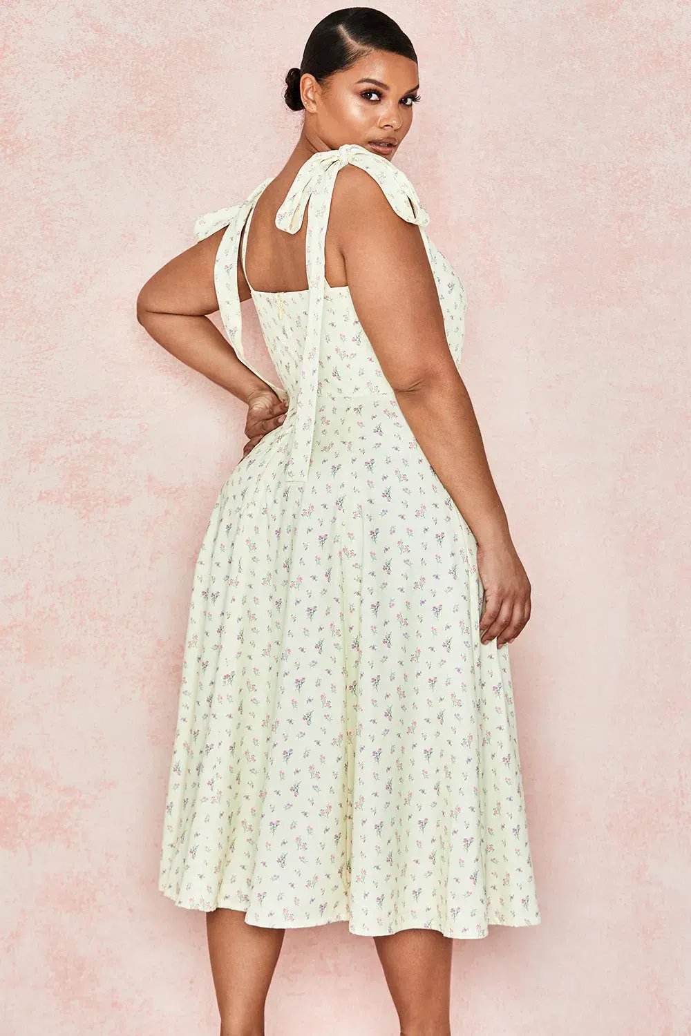 House of CB Alicia Sundress Midi Lemon Floral Print  Size L / AU 14 photo 4