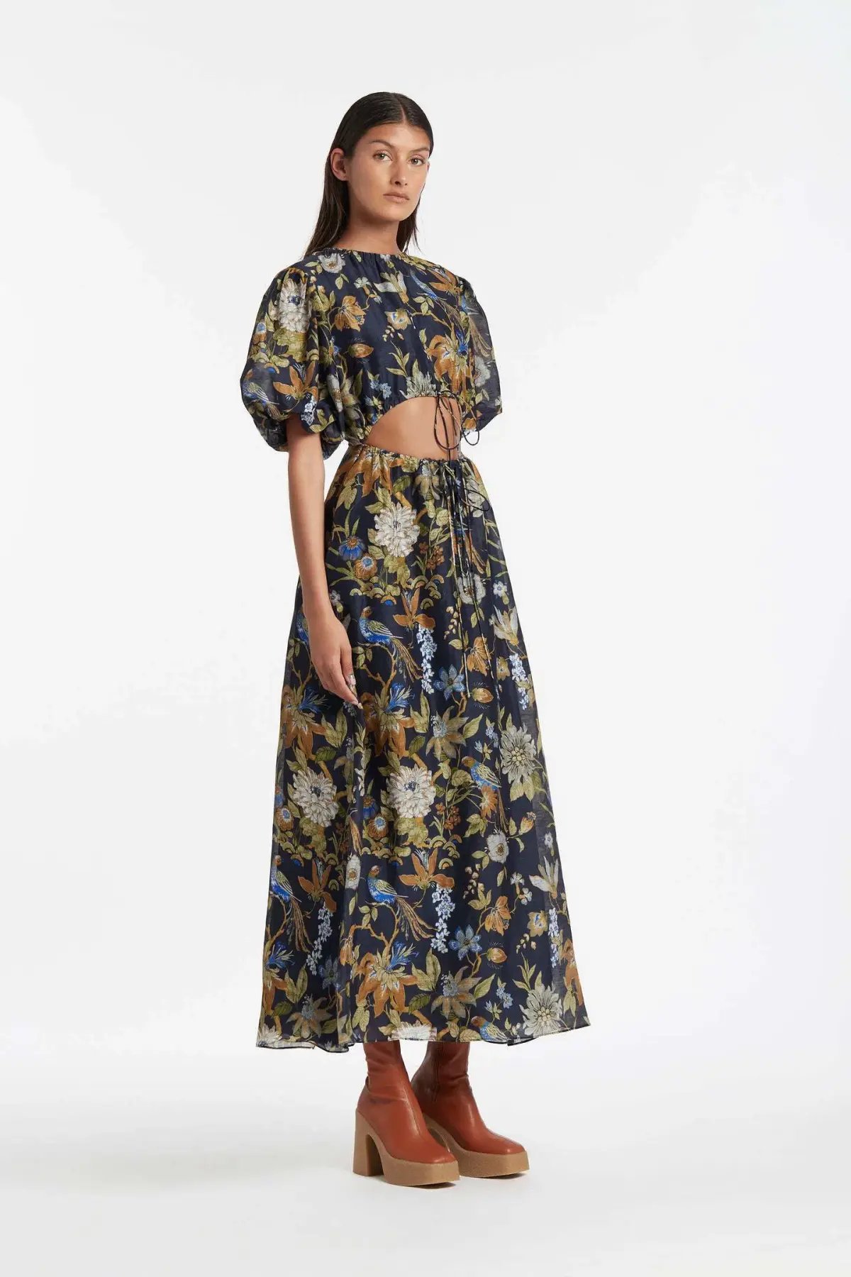 Sir The Label Lilian Puff Sleeve Dress Floral Size 8 photo 5