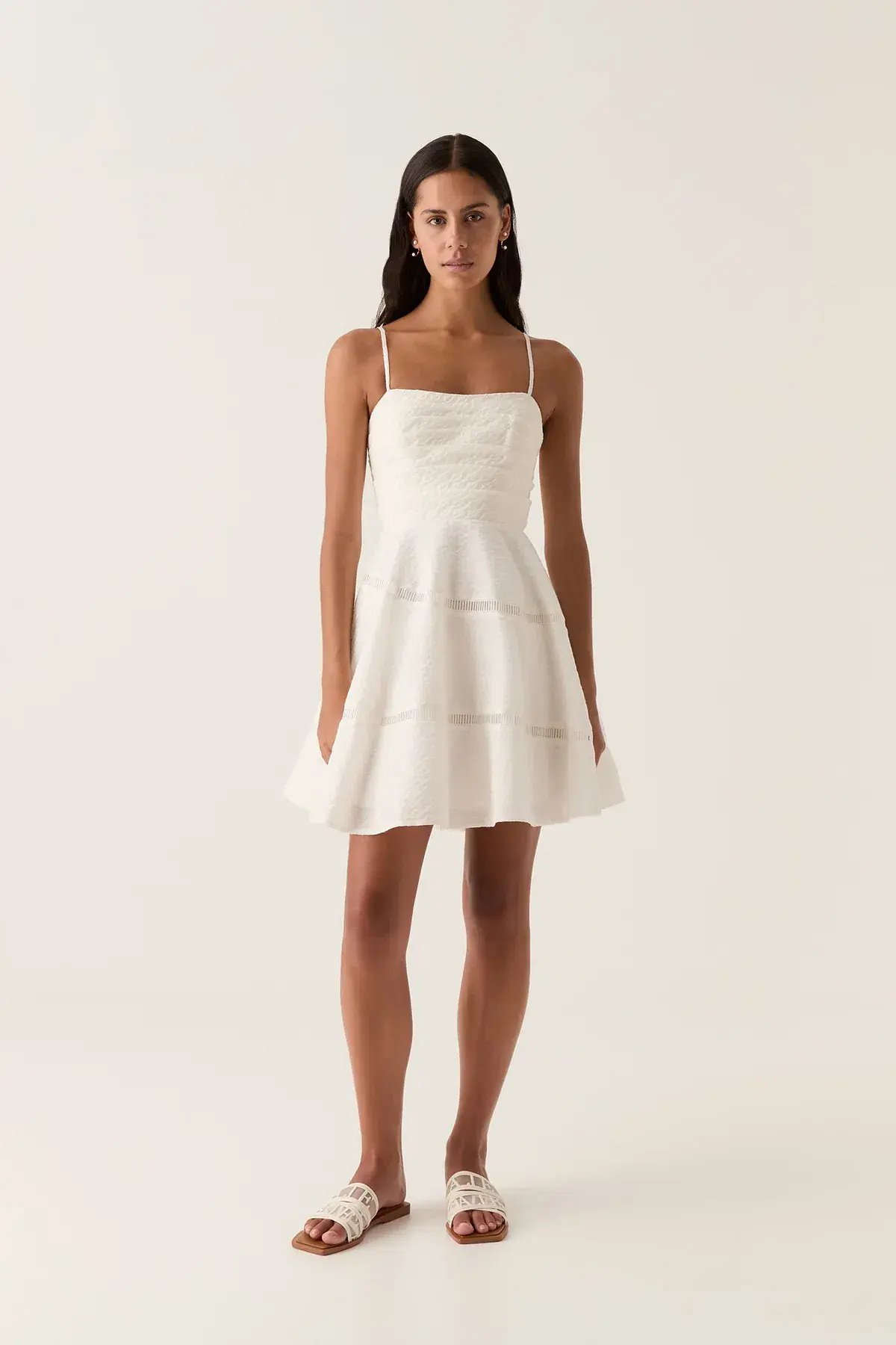 Aje Cinque Jacquard Mini Dress Ivory Size 10 photo 4