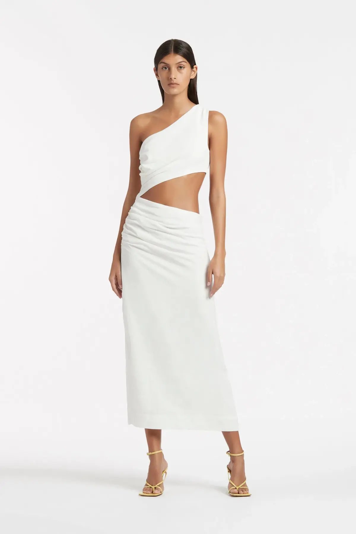 Sir the Label Clemence One Shoulder Midi Dress in Ivory Size 2 / Au 10 photo 4