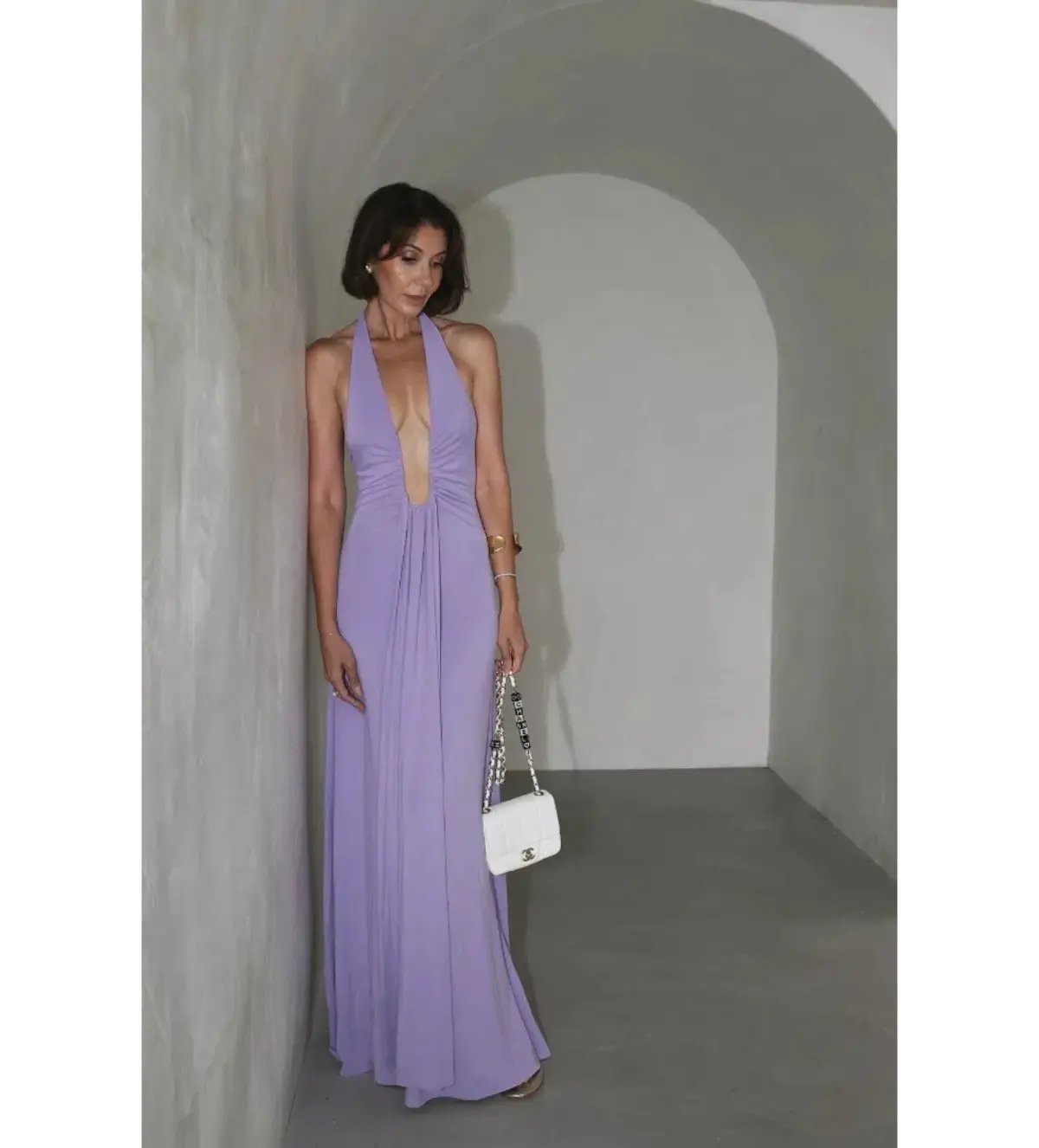 Misha Jennifer Cupro Maxi Dress Lilac Size 6/XS photo 2