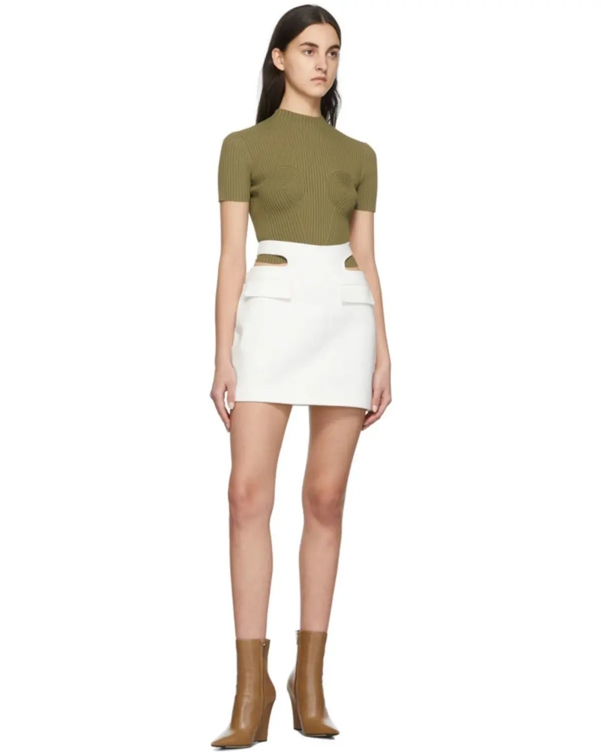 Dion Lee Y Front Mini Skirt White Size AU 8 photo 2