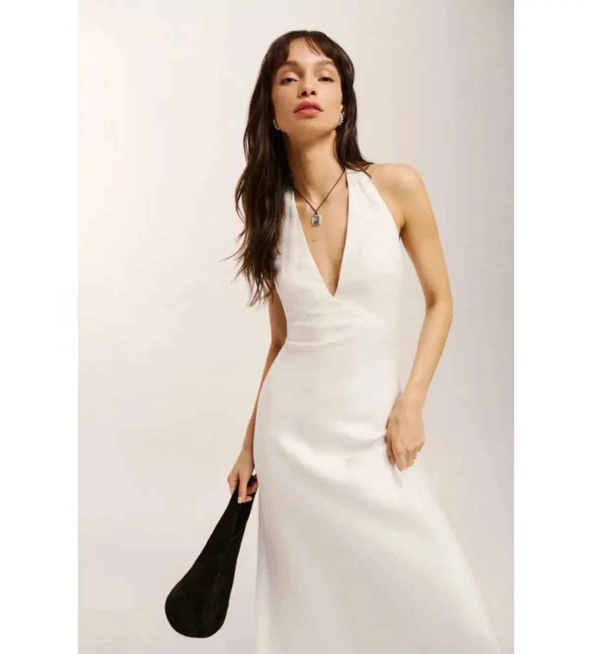 Reformation Delilah Linen Maxi Dress White Size 6 photo 2