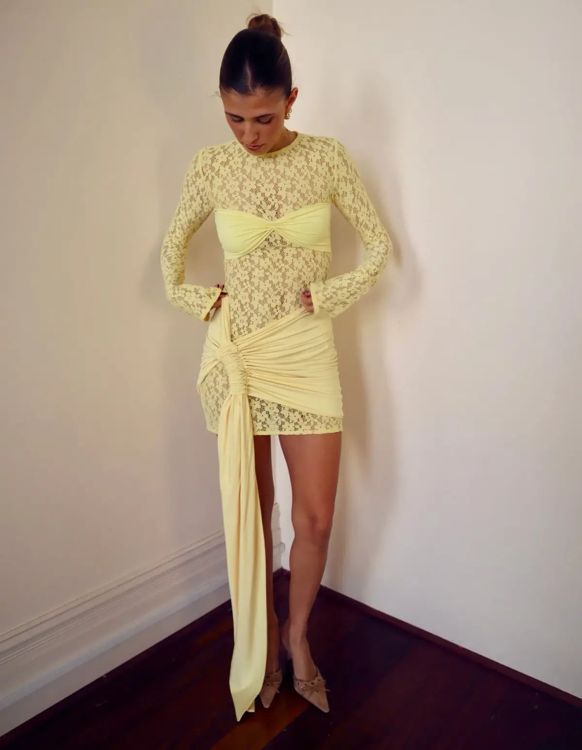 Deconduarte Ortigia Mini Dress Baby Yellow Size S / AU 8 photo 2