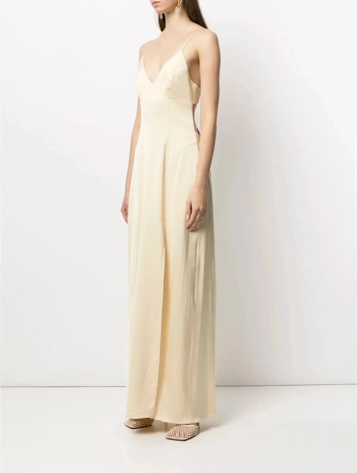 MANNING CARTELL SLEEVELESS MAXI DRESS CHAMPAGNE YELLOW SIZE 6 photo 3