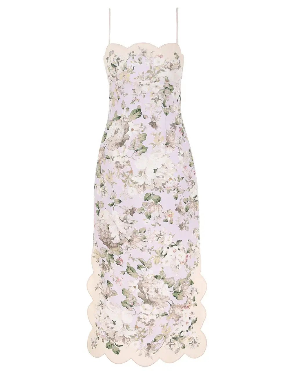 Zimmermann Acacia Scallop Midi Dress Lilac Floral Size 1 / AU 10 photo 2