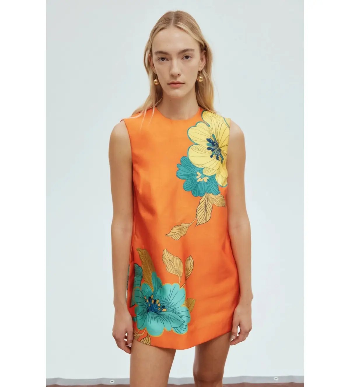 Alemais Piato Mini Dress Orange Floral Size AU 10 photo 5