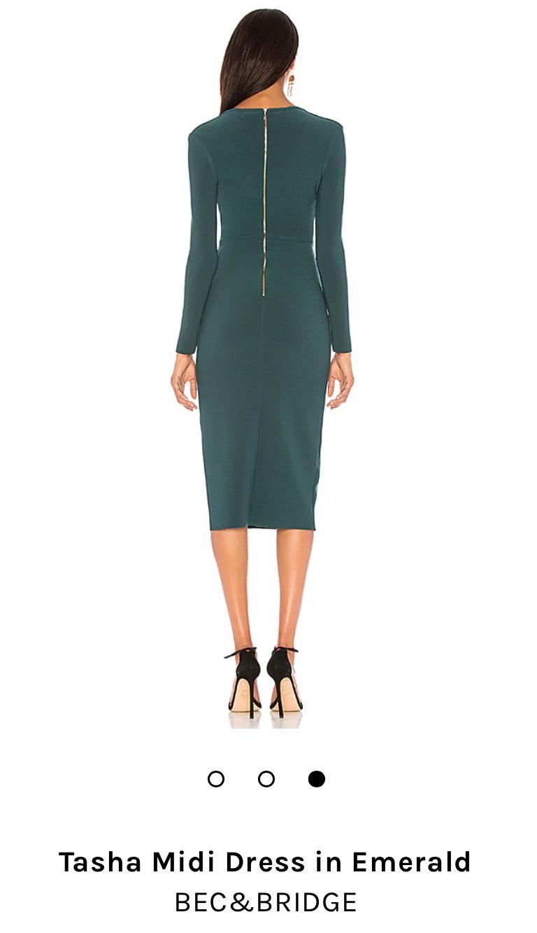 Tasha Midi Dress in Emerald photo 3