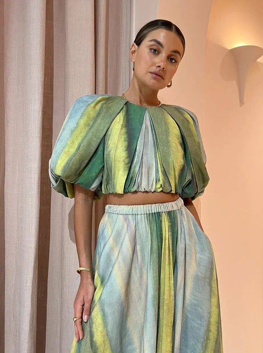 Acler Cumberland Top and Skirt Set Print Size 10 photo 2